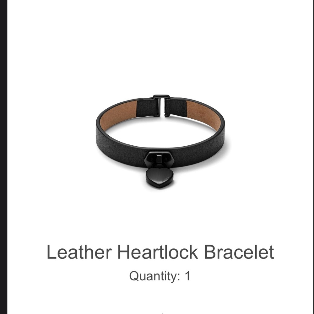MVMT leather heart lock bracelet.